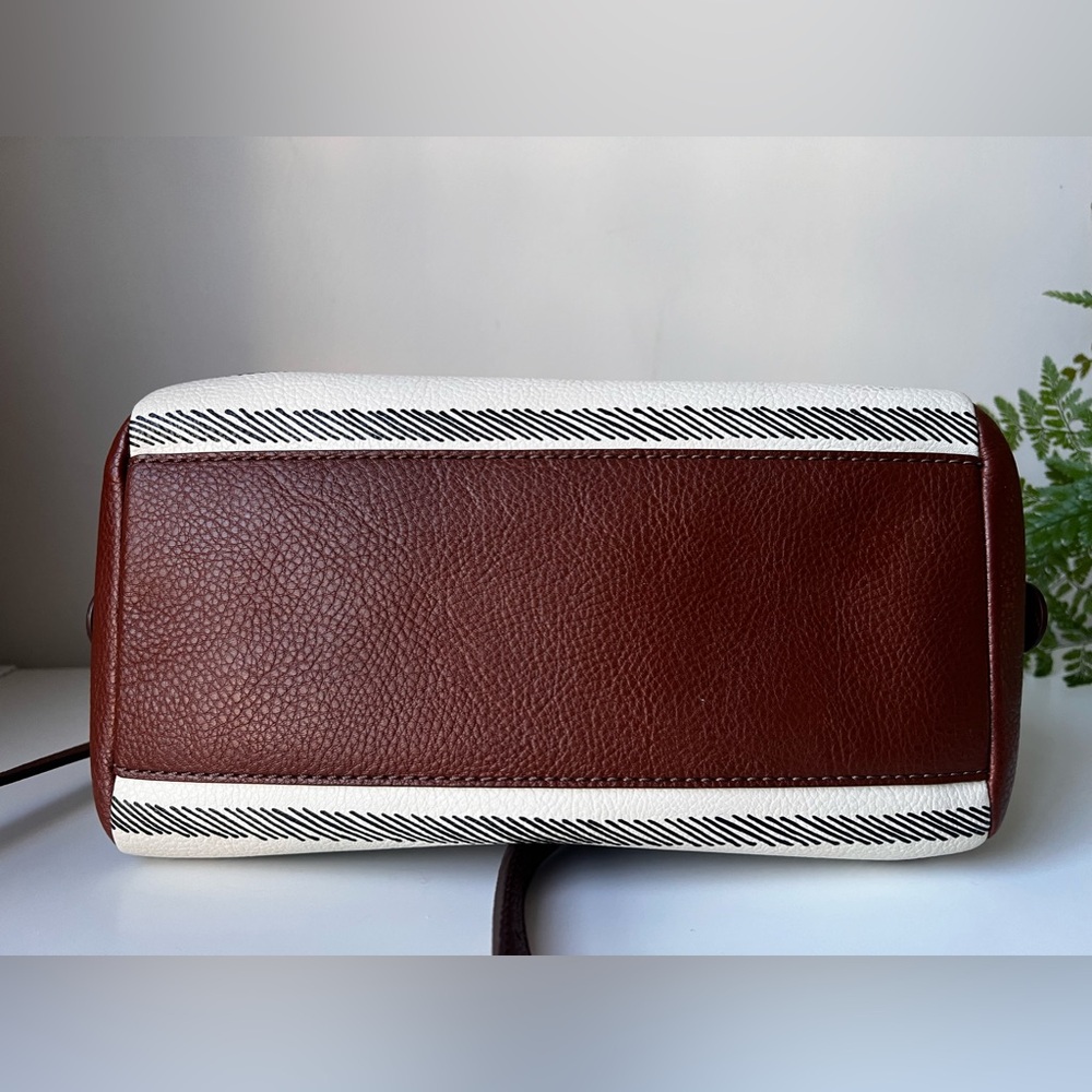 Fossil Neutral Striped Sydney Satchel Crossbody Bag - Picture 6 of 16